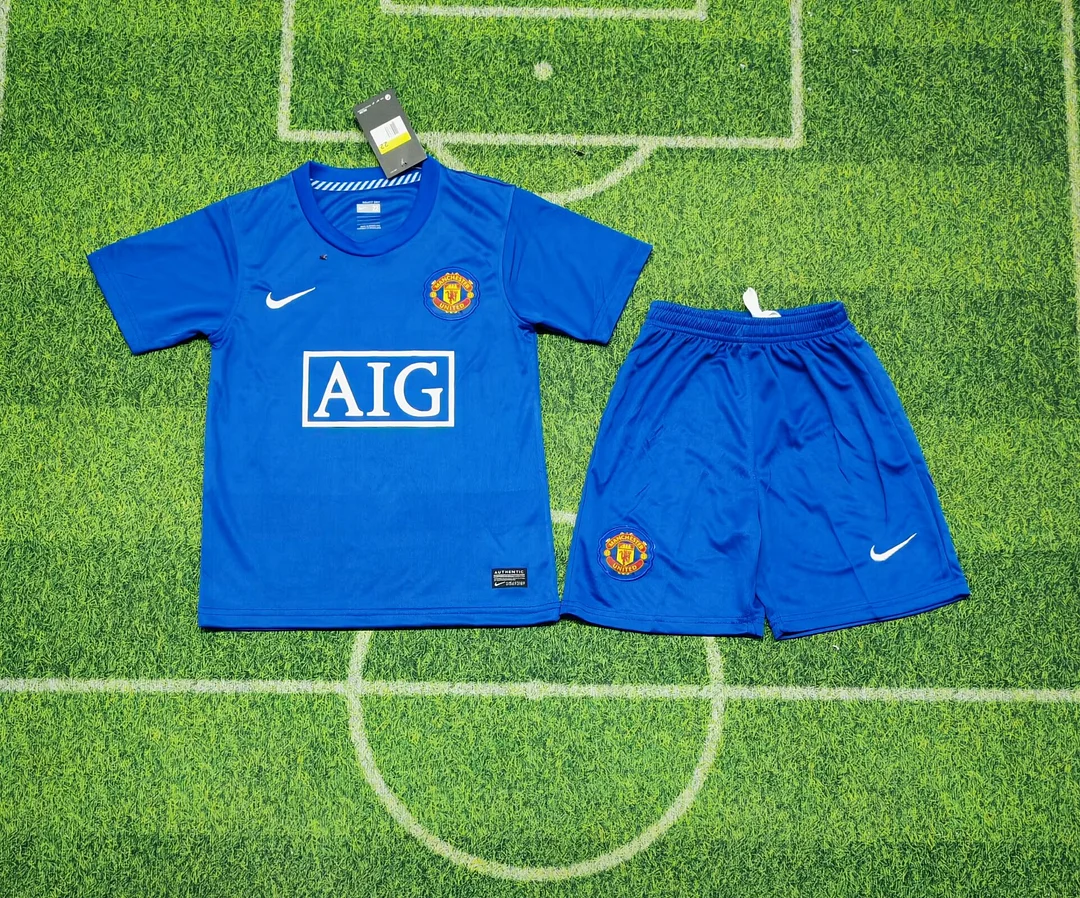 Retro 07/08 Manchester United Third Away Kids Kit Football jersey Thai Quality