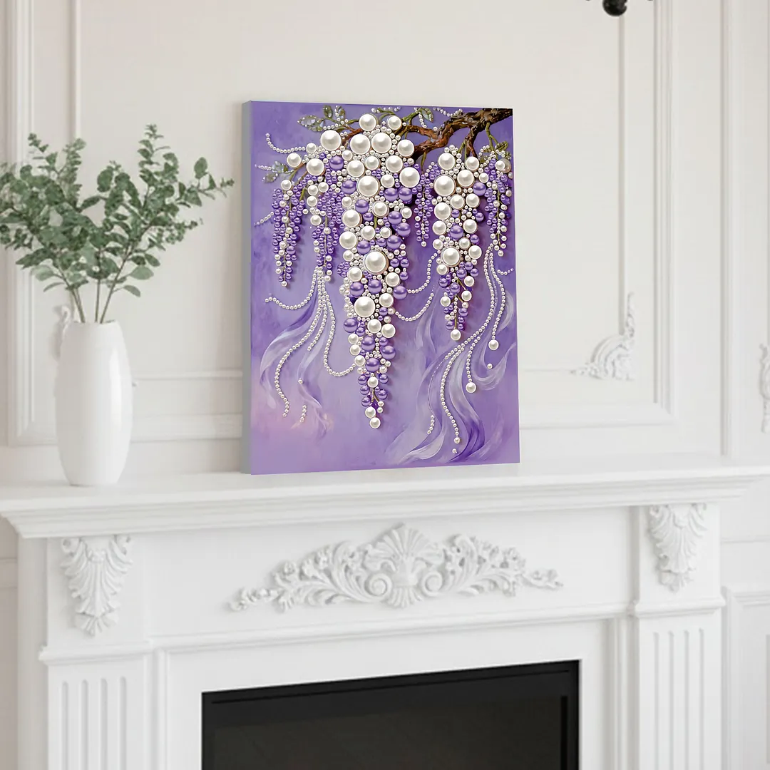 Grape Framed DIY Pearl Painting Kit for Adults 40x50cm