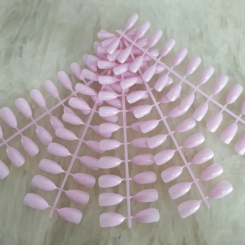 18 Colors Full Cover Stiletto Fake Nails Short Sharp Pointed False Nail Art Tips Acrylic Almond Nails Press On Nail Art Designs-Nail Inspo