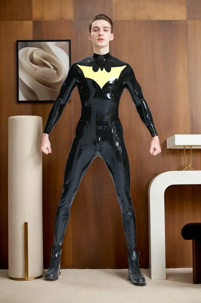 Men's Latex Catsuits - "Bat Wing" & "Shark Fin" Cosplay Catsuit