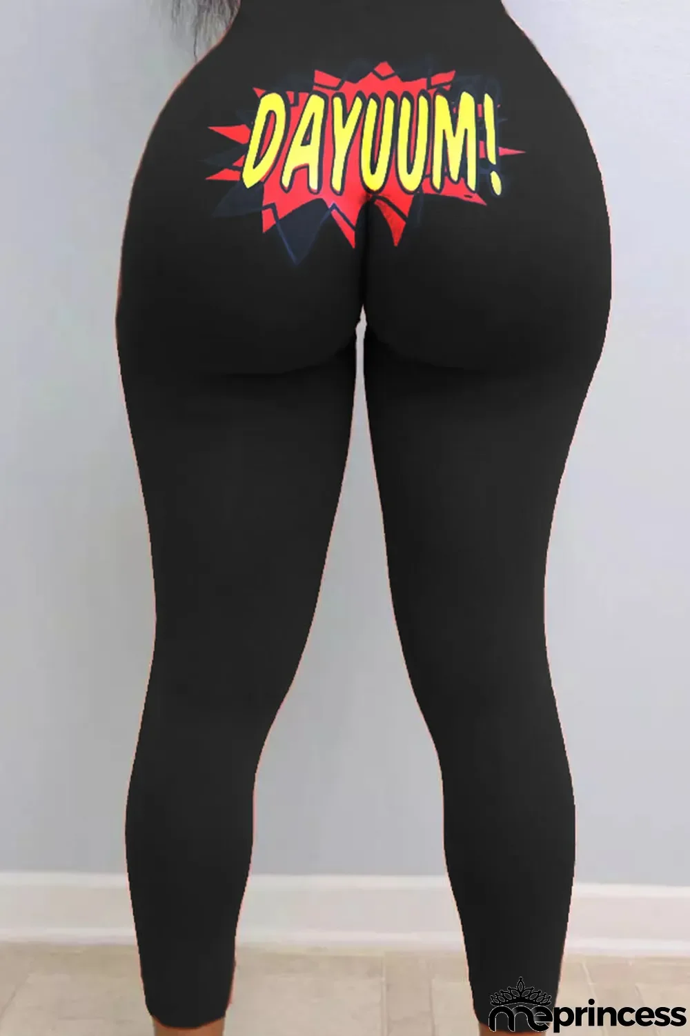 Black yellow Sexy Print Skinny Bottoms