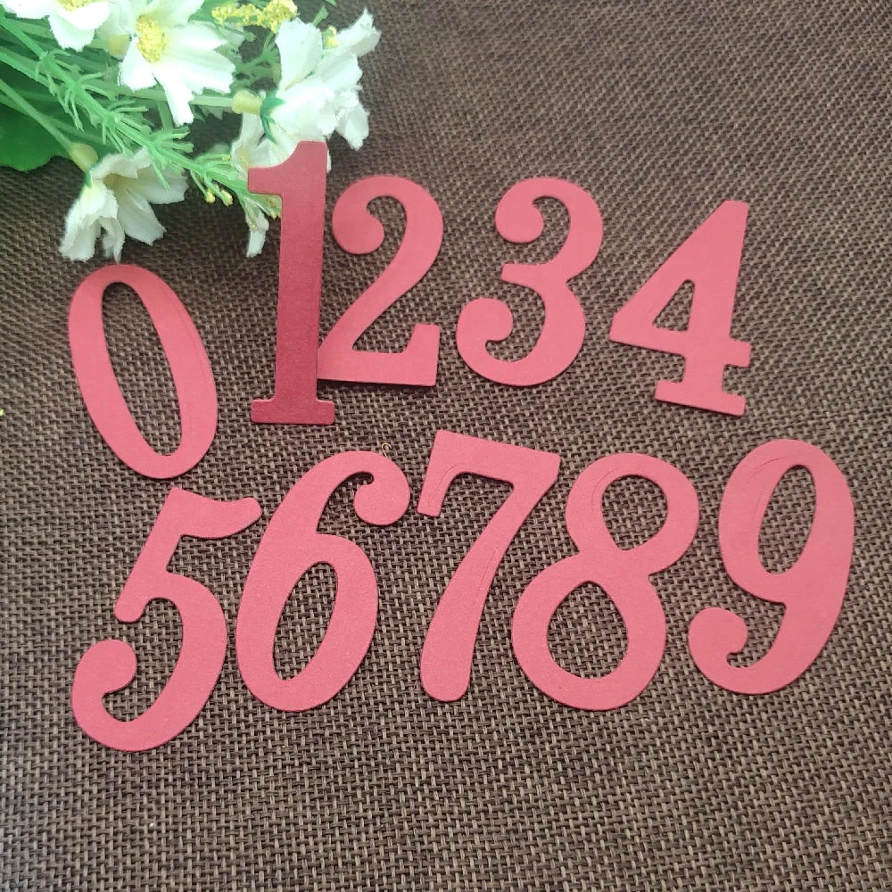 1 Set 0-9 Numbers Metal Cutting Dies Stencils DIY Embossing Scrapbooking Decorative Paper Card Craft
