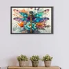(60*40cm)Flower Dragonfly - Full Round Drill Diamond Painting