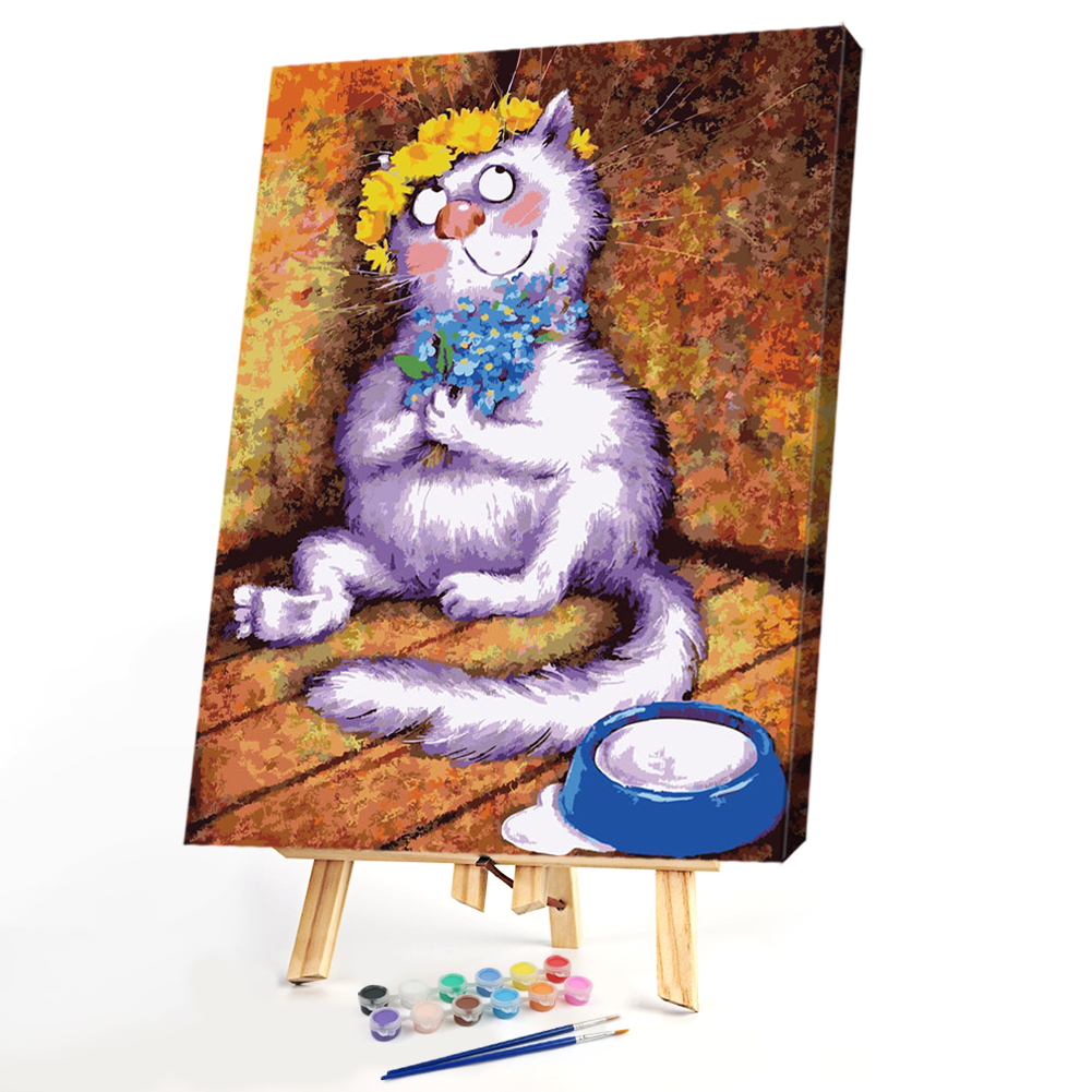 

40x50cm - Paint By Numbers Thinking Cat, 501 Original