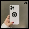 2023 INS LOGO Hollow Design Leather Protective Case For iPhone