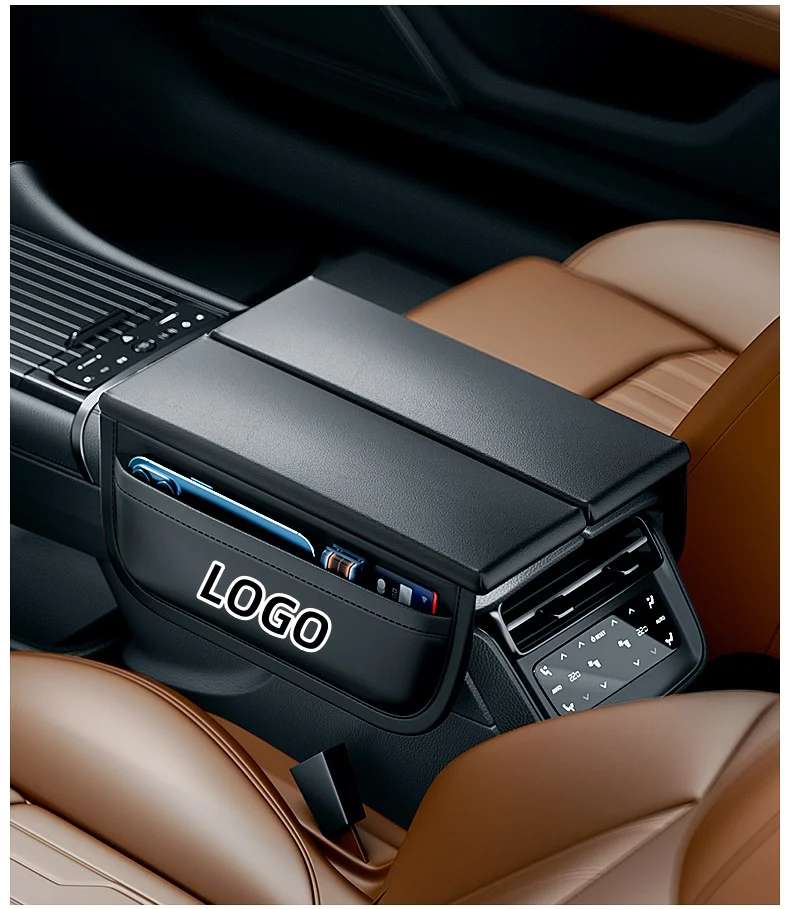Car center opening and closing heighten storage armrest box mat