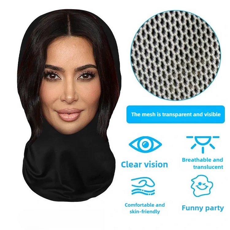 3D Spoof Face Simulation Headgear-Kim Kardashian
