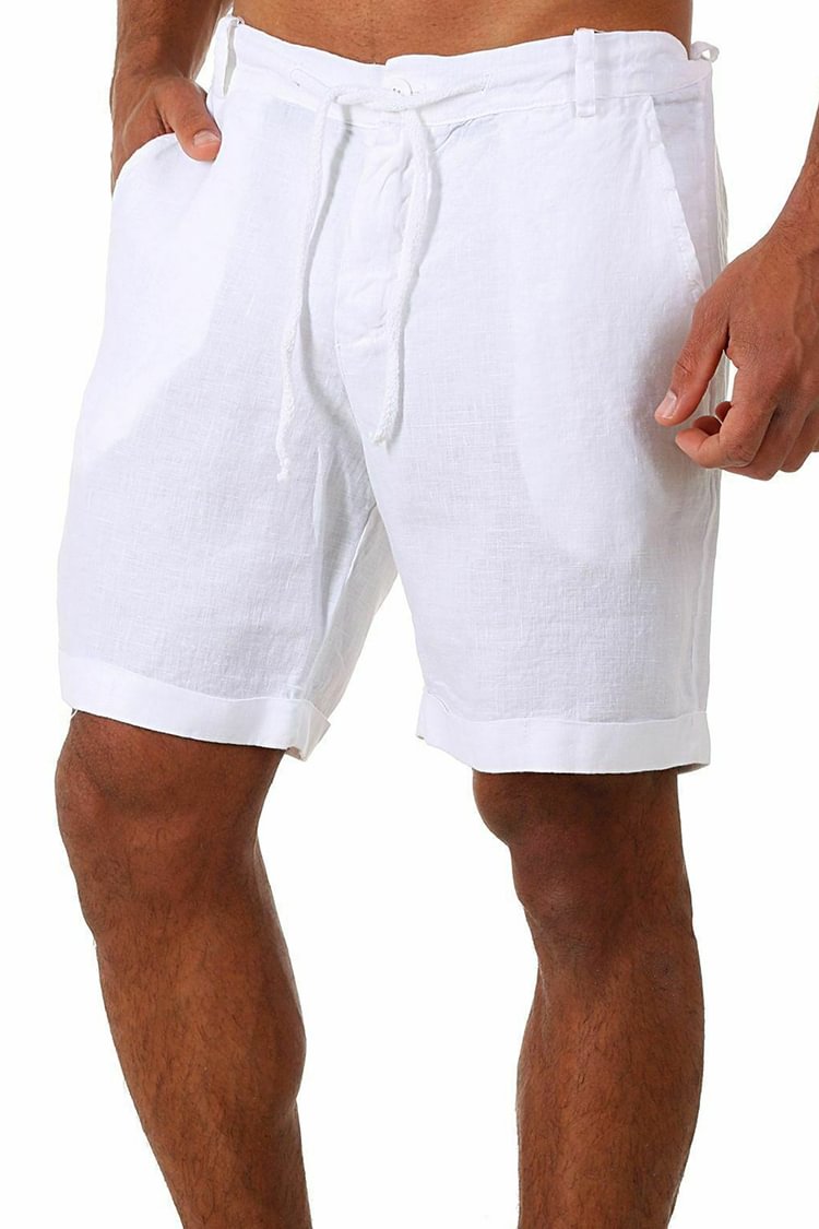 Tiboyz Comfortable Casual Solid Color Drawstring Shorts