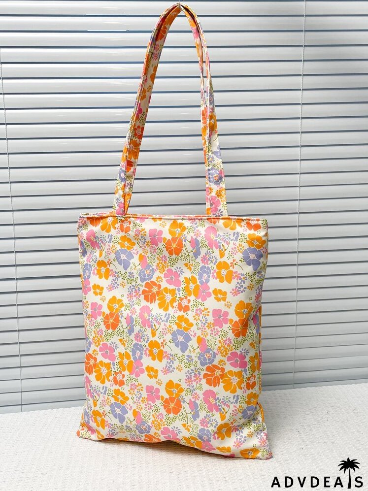 Allover Floral Graphic Shopper Bag