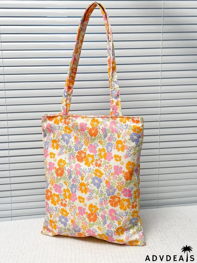 Allover Floral Graphic Shopper Bag