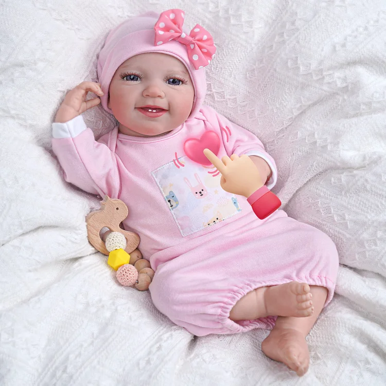 Babeside Leen 20'' Realistic Reborn Baby Doll Toddler Awake Girl with Heartbeat Coos and Breath