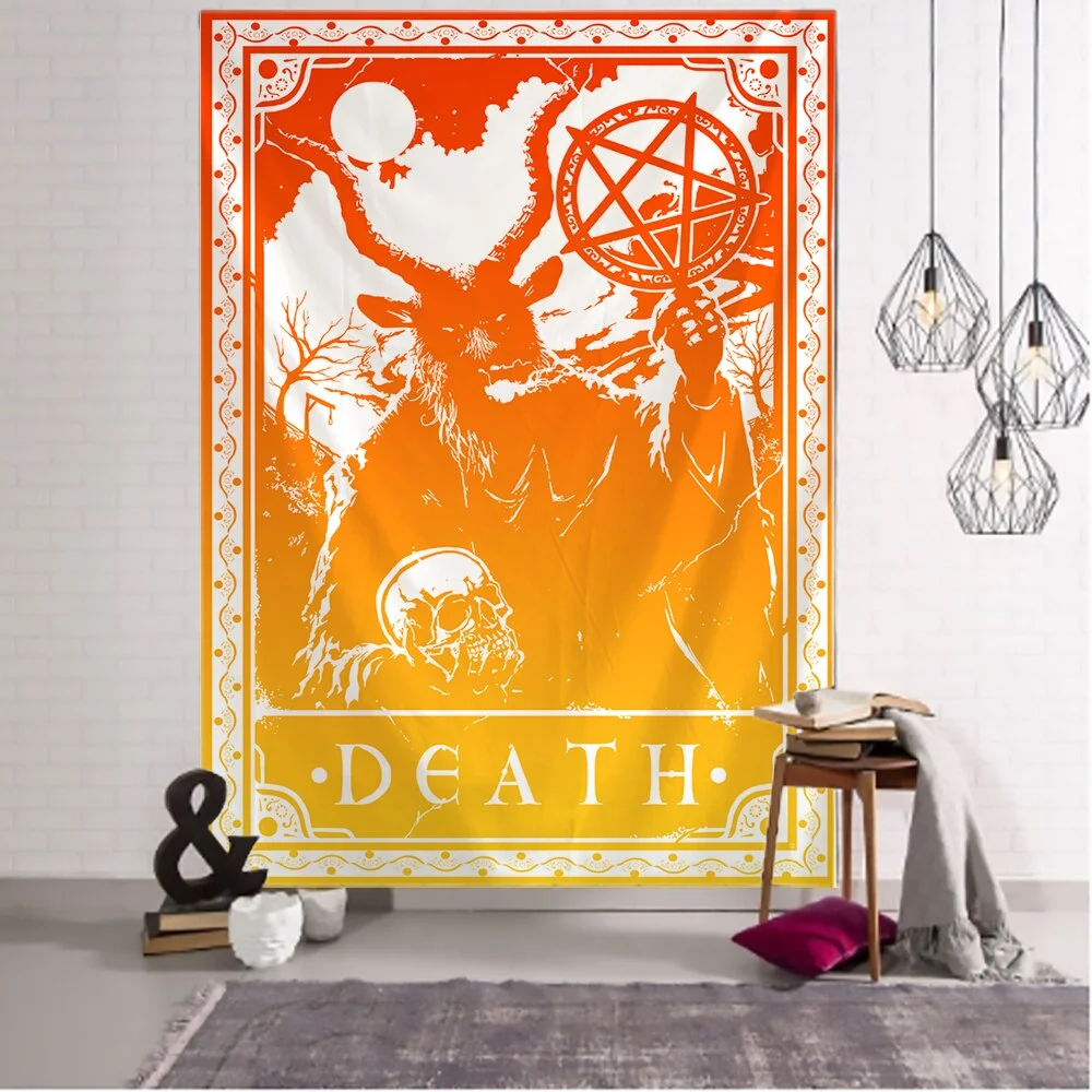Colorful Tarot Tapestry Wall Hanging Indian Mandala Witchcraft Bohemian Hippie Divination Bed Sheet Home Decor