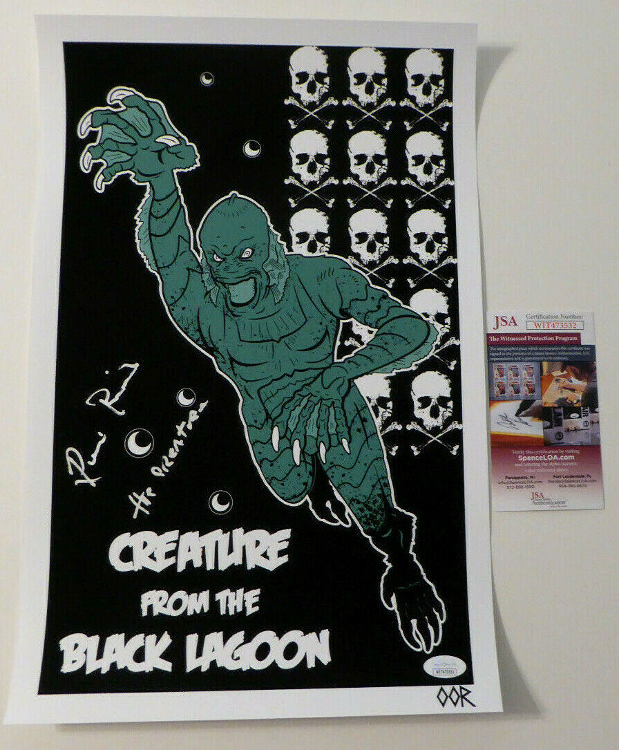 Ricou Browning Signed 11x17 Art Print Autograph, Creature Black Lagoon, JSA COA