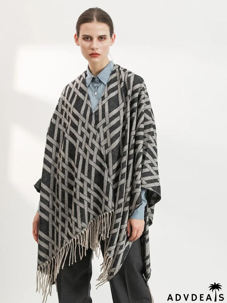 Plaid Print Shawl Scarf