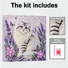 Lavender Cat 3D Bead Art Kit DIY Animal Pattern Framed Canvas Home Wall