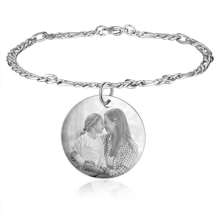Personalized Photo Bracelet Custom  Birthflower Bracelet Memorial Gifts For Her