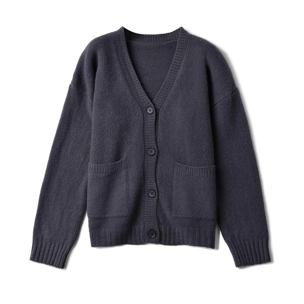 Abebey New  Winter Spring Women's Sweaters V-Neck Buttons Cardigans Oversize Fashionable Korean Lady Knitwear