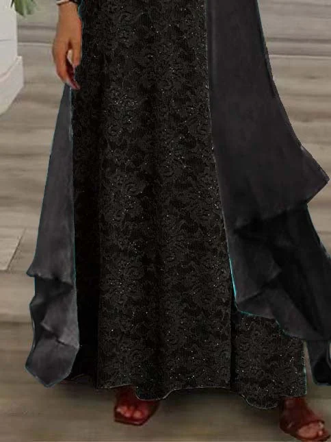 Women Half Sleeve V-neck Solid Color Dress