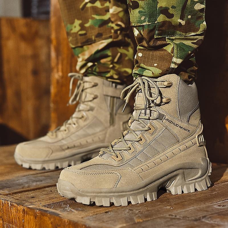 Men's Waterproof Outdoor Anti-Puncture Work Combat Boots Army Boots ...