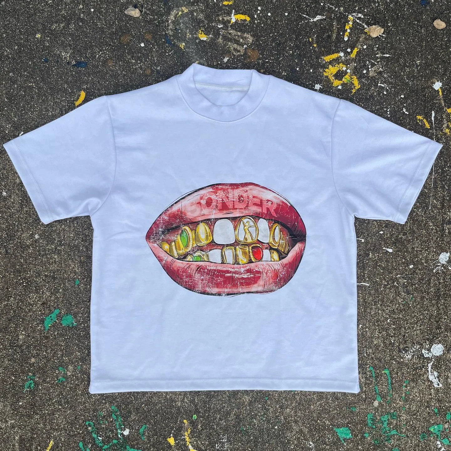 Sopula Unisex Gold Teeth Print Graphic T-Shirt - SOPULA