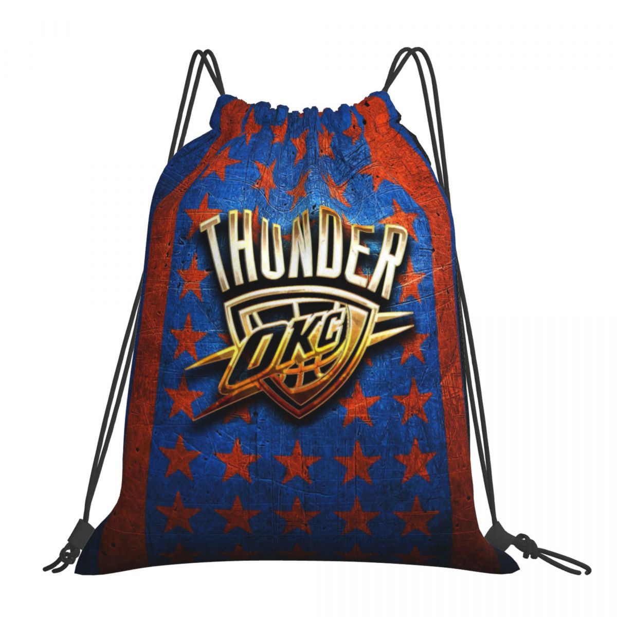 Oklahoma City Thunder Starry Design Foldable Sports Gym Drawstring Bag