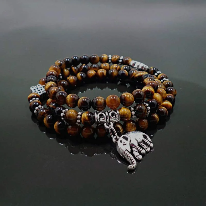 Tiger Eye Elephant Protection Courage Strength Bracelet