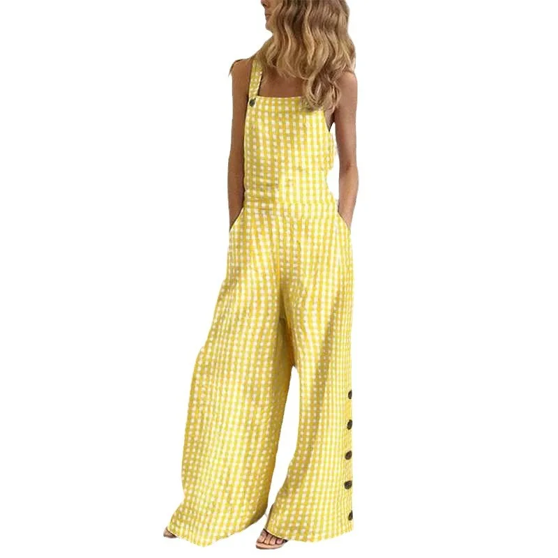 Uveng Uveng New Four-Color Round-Leg Trousers Digital Printed Bare-Backed Jumpsuit