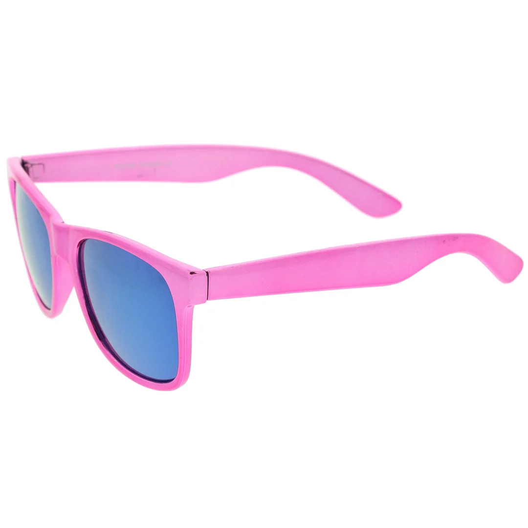 Retro Metallic Square Colored Mirror Lens Horn Rimmed glasses 55mm