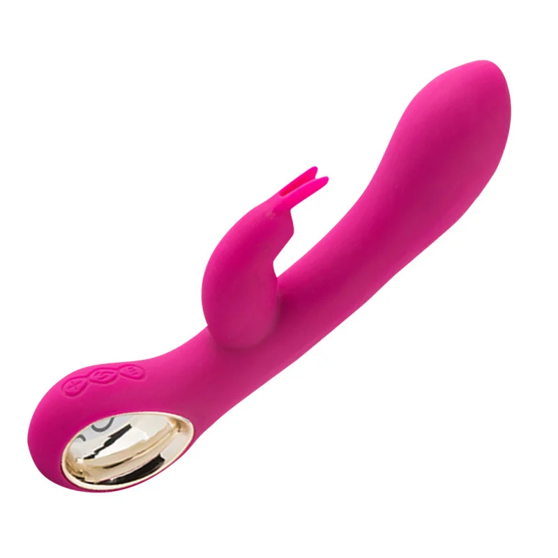 pink 2-in-1 rabbit vibrator with dildo rose sexul toy