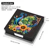 5D DIY PU Diamond Art Note Box with 160 Sheets Paper Memo Pad Holder (Peacock)