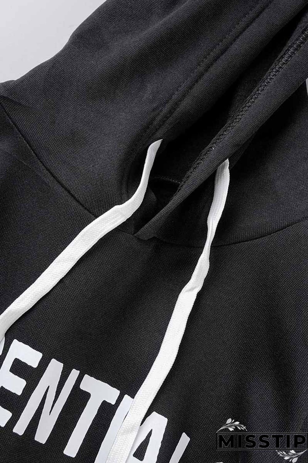 Khaki Elegant Print Letter Hooded Collar Long Sleeve Two Pieces