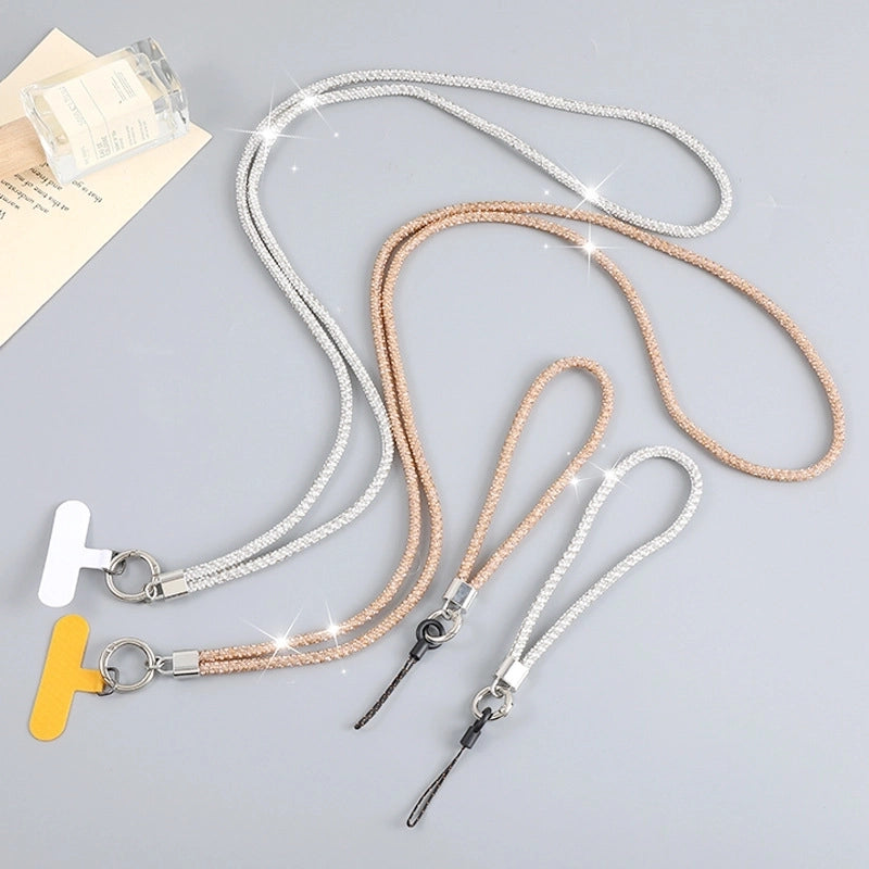 IG Style Solid Color Zinc Alloy Inlay Rhinestones Mobile Phone Chain