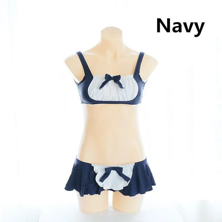 Final Stock! Navy Maid Seifuku Two-Piece Bikini Swimsuit SP179748