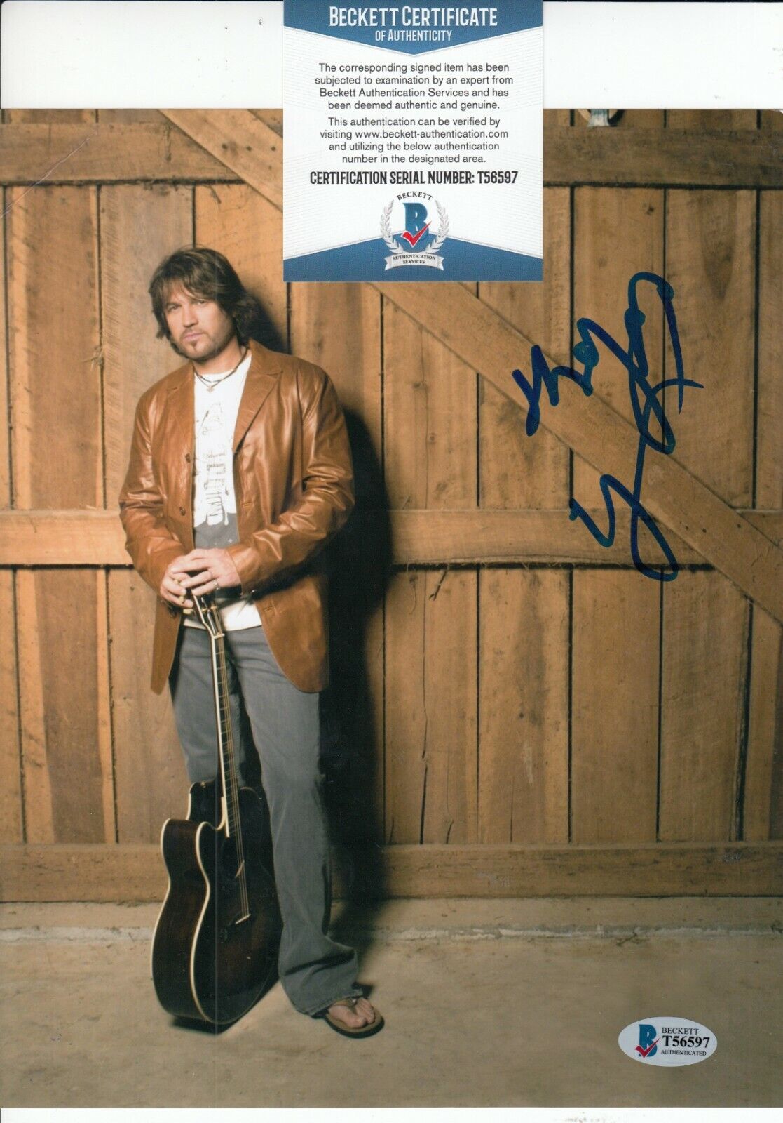 BILLY RAY CYRUS signed (ACHY BREAKY HEART) Music 8X10 Photo Poster painting BECKETT BAS T56597