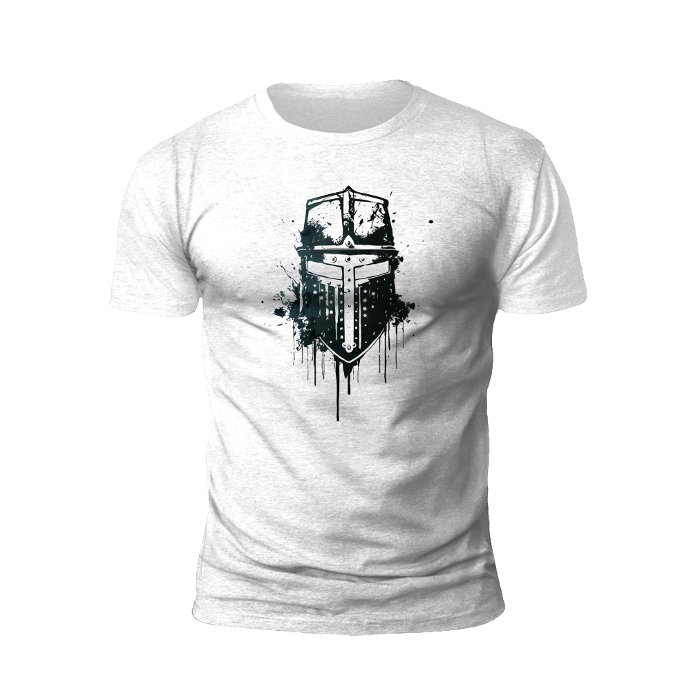Abstract Spartan Helmet T-Shirt: Modern Tribute to Ancient Warriors