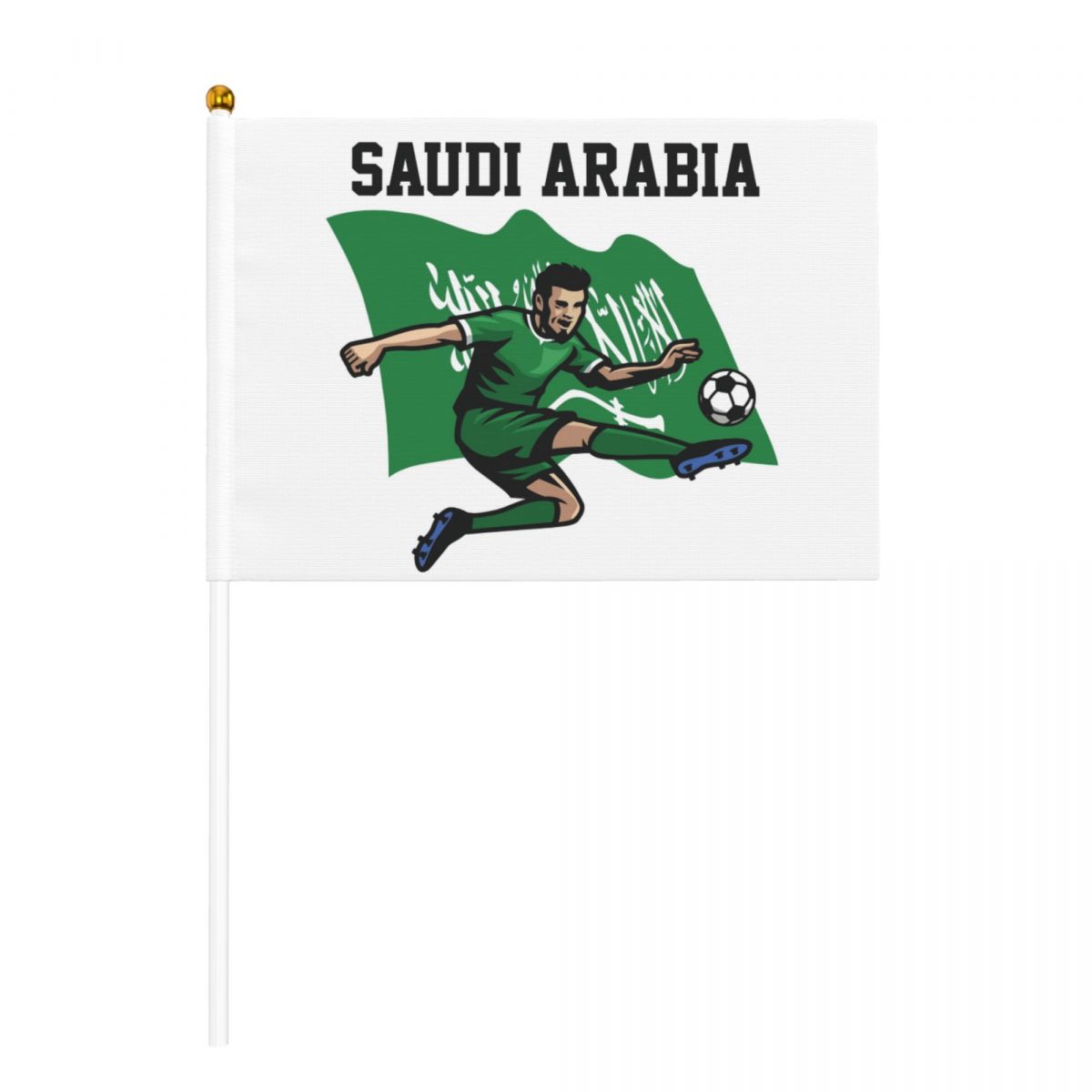 Saudi Arabia Soccer Player Hand Held Small Miniature Flags on Stick