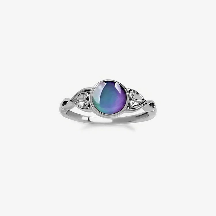 S925 Mood Ring Color Changing Circle Diamond Color Changing Ring
