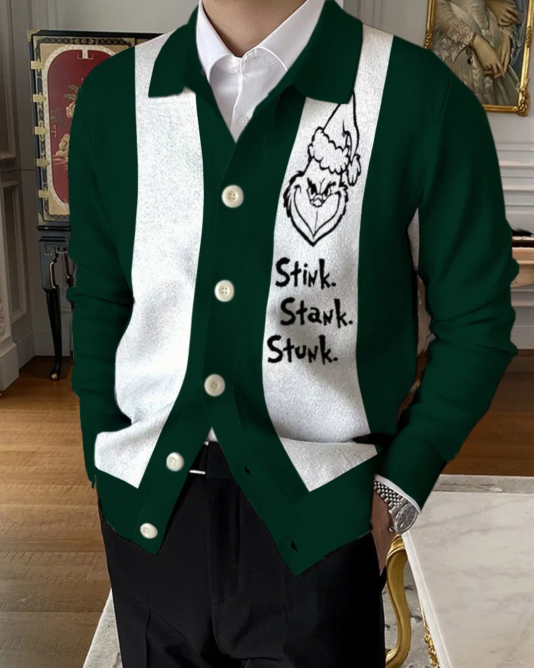 Men's Lapel Knitted Sweater Cardigan 4b1a