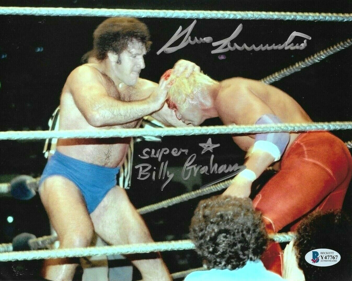 BRUNO SAMMARTINO AND BILLY GRAHAM HAND SIGNED 8X10 Photo Poster painting WITH BECKETT COA 3