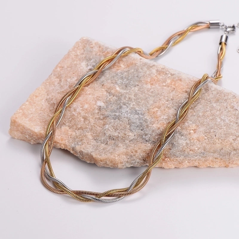 304 Stainless Steel Hip-Hop Plating Geometric Necklace