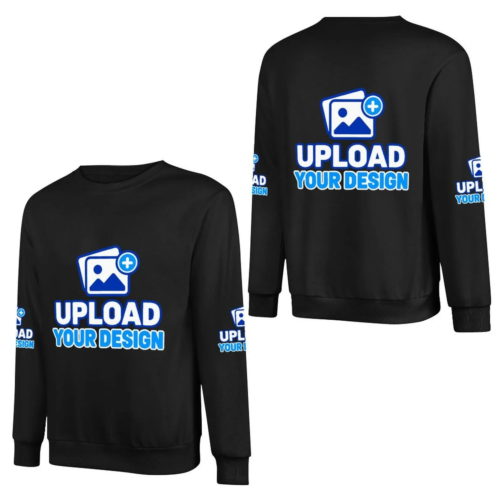 Pure Cotton Crewneck Sweatshirt Unisex, Front and Back Print + Sleeve Print custom product view 9