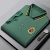 New Men's Business Casual Embroidered Lapel Polo Shirt