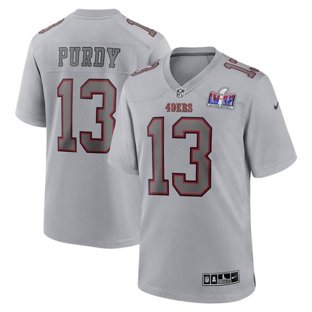 Men's San Francisco 49ers #13 Brock Purdy  Gray Super Bowl LVIII Atmosphere Fashion Game Jersey