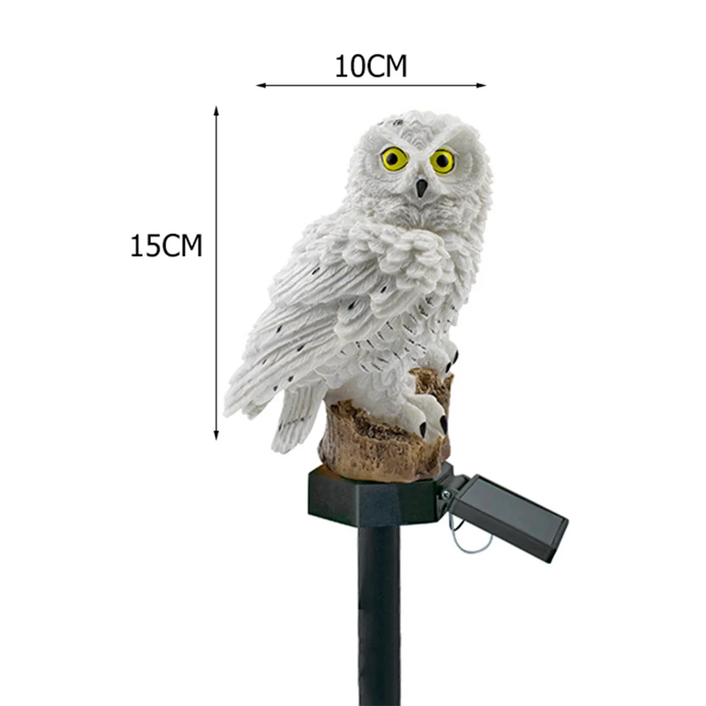 Solar Power LED Owl Lawn Light Waterproof Garden Landscape Lamp (White)