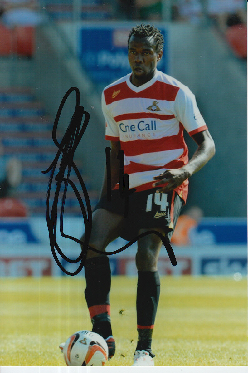 DONCASTER ROVERS HAND SIGNED BONGANI KHUMALO 6X4 Photo Poster painting 1.