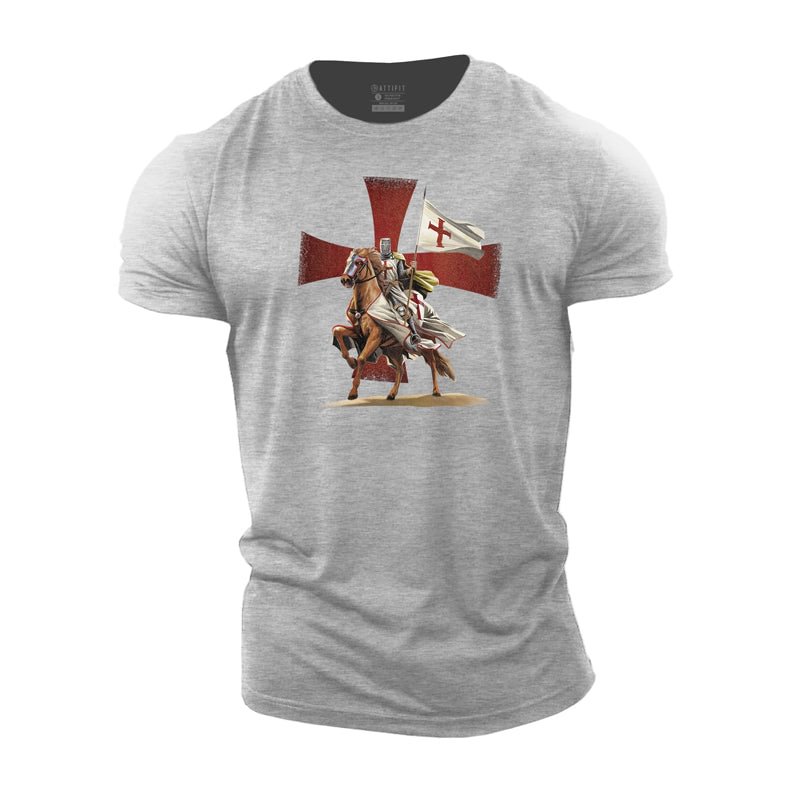 Cotton Cross Spartan Graphic Men's T-shirts tacday