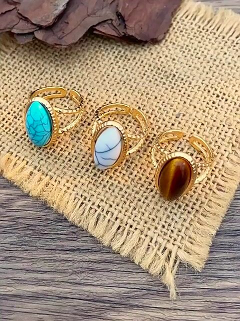Tiger's Eye Open End Ring