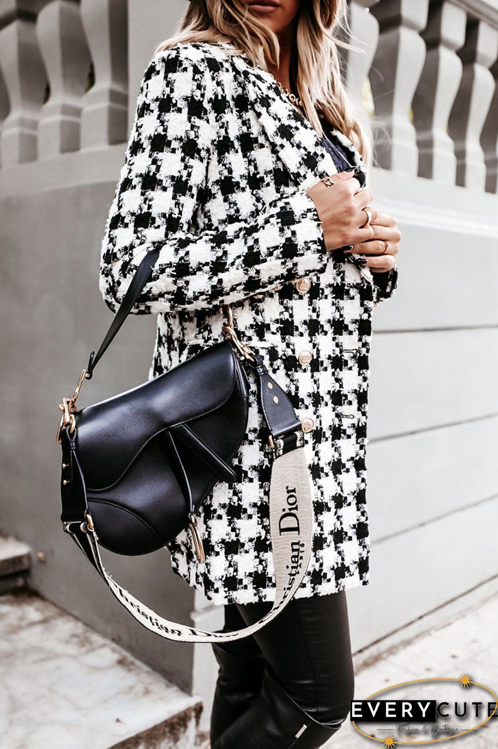 Fashion Street Plaid Turn-back Collar Outerwear(5 colors)