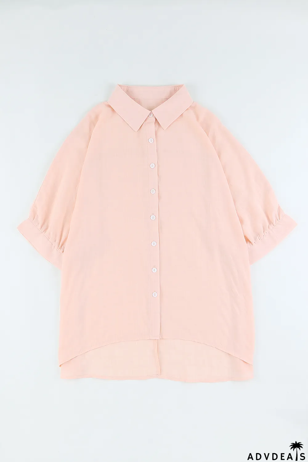 Pink Button Front Dolman Sleeves Shirt