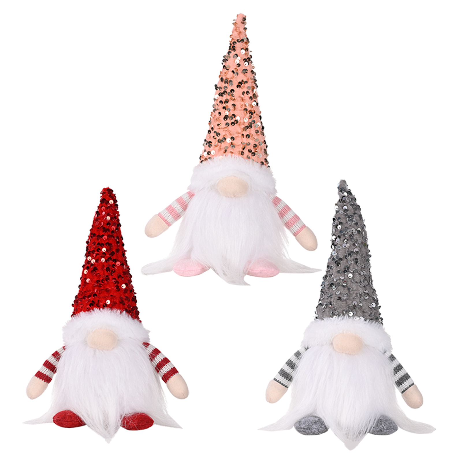 

Gnome Doll with LED Light Handmade Plush Faceless Doll with Sequin Hat, Grey, 501 Original